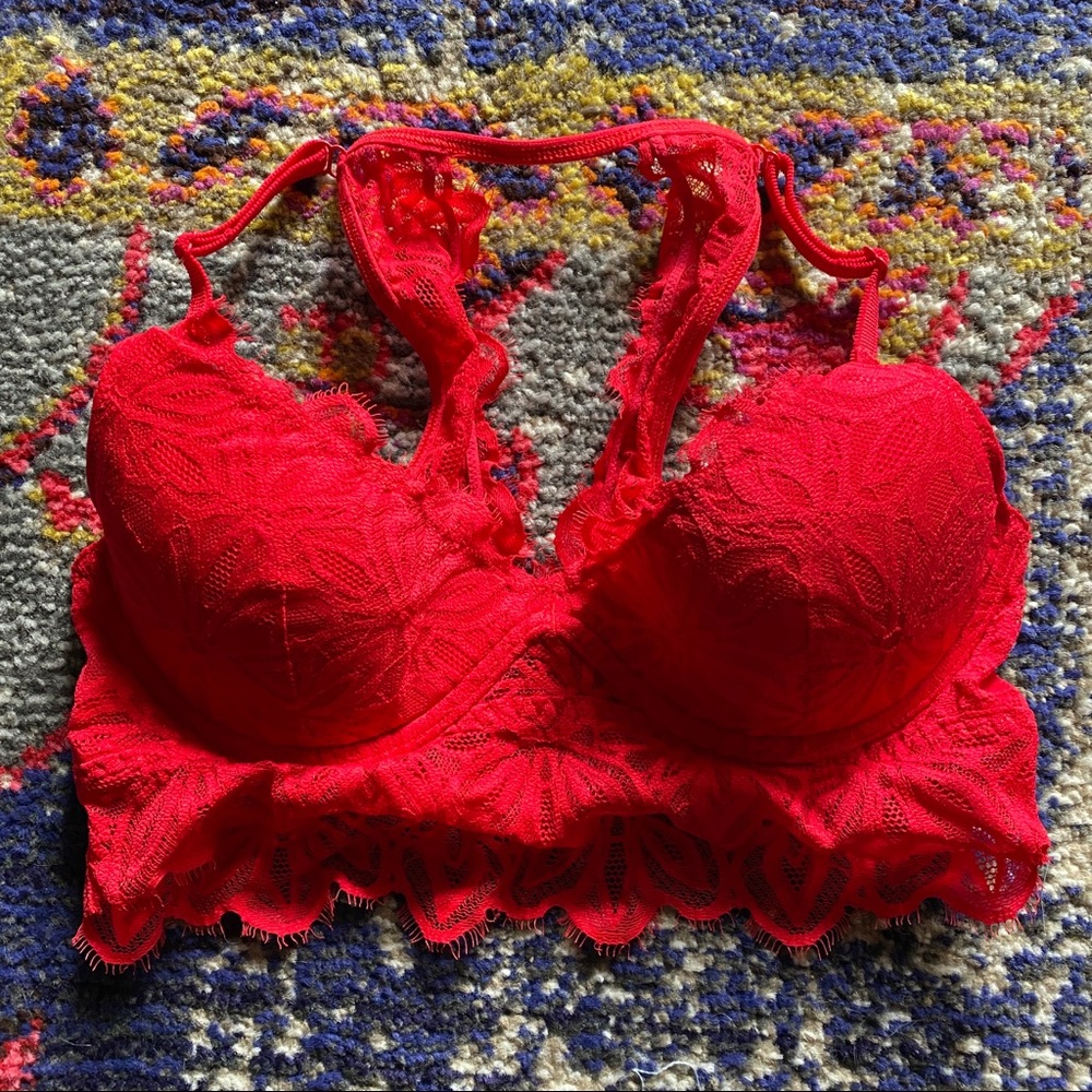 VS PINK lace red bra size SMALL